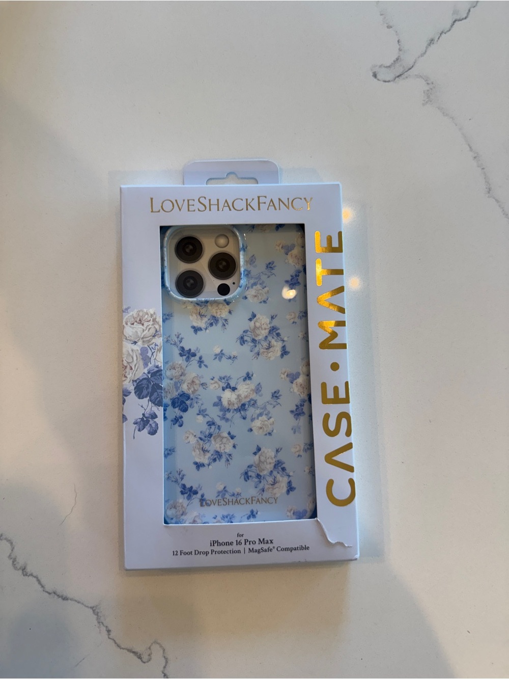 LoveShackFancy Blue and White Floral iPhone Case
